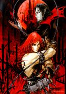 Dracula and Simon Belmont redesigns from the Castlevania Chronicles key art by Ayami Kojima.