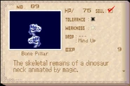 Bone Pillar enemy list entry from Aria of Sorrow.