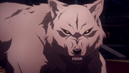 Alucard transformed as a wolf in the Castlevania animated series.