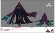 Vampire Magician model sheet from the Castlevania animated series.