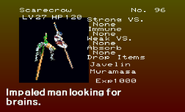 Scarecrow's enemy list entry from The Dracula X Chronicles version of Symphony of the Night.