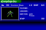 Skeleton Blaze enemy list entry from Harmony of Dissonance.