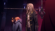 Alucard in the animated series using his sword like a familiar.