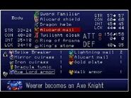 Alucard donning the Axe Lord armor in Symphony of the Night