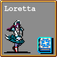 Loretta's select profile in Vampire Survivors.