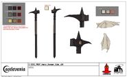 Hector's hammer concept art from the Castlevania animated series.