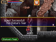 A statue of Virgin Mary crying tears of blood in Castlevania: Portrait of Ruin