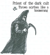 Priest of the Dark Cult early concept art for The Adventure published in The History of Castlevania.