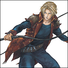 Jonathan Morris Aus Castlevania: Portrait of Ruin. Kann die Vampire Killer Peitsche und Martial Arts benutzen, sowie die sekundär Castlevaniawaffen, manche davon exklusiv aus Portrait of Ruin.