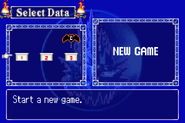 Select Data screen from Aria of Sorrow