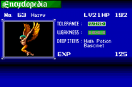 Harpy's enemy list entry from Harmony of Dissonance