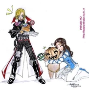 Sara hugging Pumpkin by Leon by Akira Rodhernan