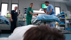 Connie collapses in resus.