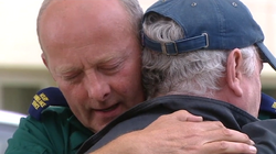 Charlie and Josh hug each other goodbye.