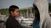 Louise looking after Sanosi while Connie visited Dylan's boat