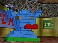 Winslow's Lego-built truck after being demolished