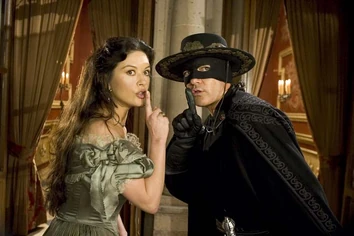 Elena has to work with "Zorro" again to stop the plans to destroy California in "The Legend of Zorro"