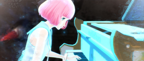 Rin glowing while playing piano.