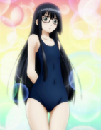 Aoi's blue swimsuit