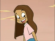 Kimberly notices Gordon, Waffle and Mr. Blik chasing after her wagon of Root Beer crates.