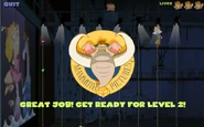Level complete screen