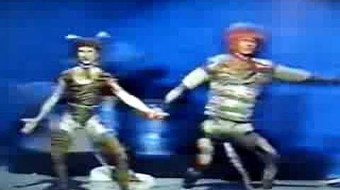 Original London cast members John Thornton and Bonnie Langford perform on the 1981 Children's Royal Variety Show