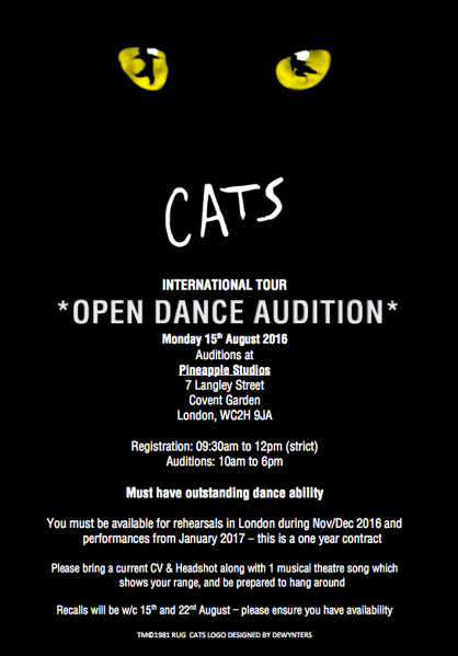 Audition Jan 2017 tour