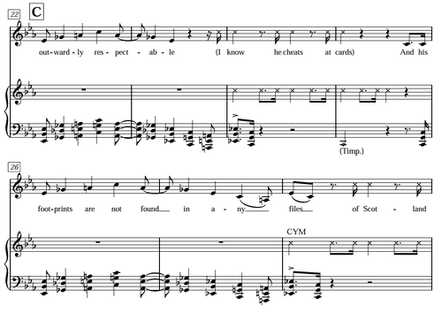 Macavity sheet music excerpt