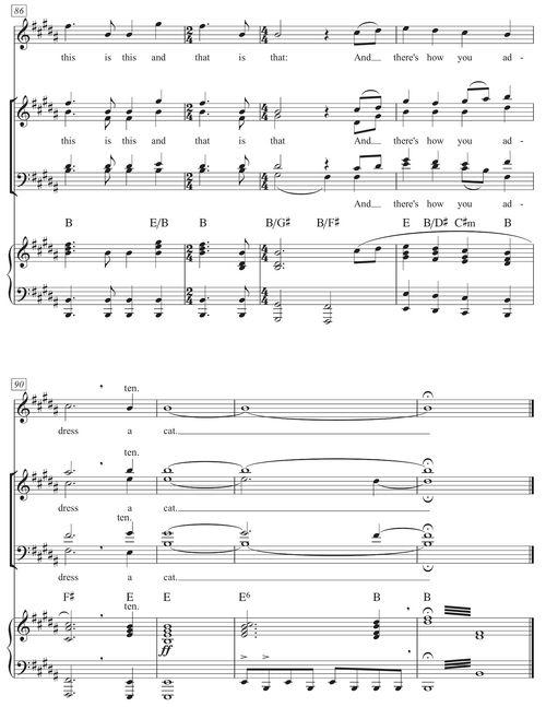 Addressing of Cats sheet music excerpt