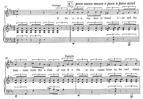 Mungojerrie and Rumpleteazer sheet music excerpt 2003 triplet variation