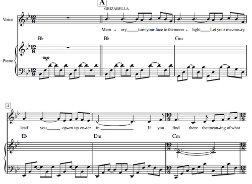 Memory Act 2 sheet music excerpt