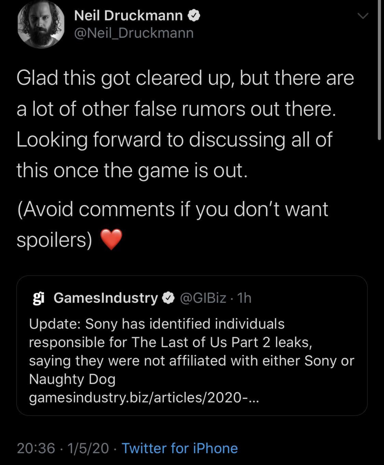 Neil Druckmann on Twitter : r/thelastofus