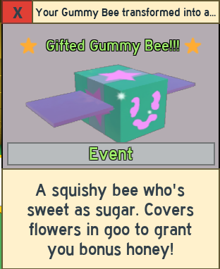 Bee Swarm Simulator Gifted Gummy Bee