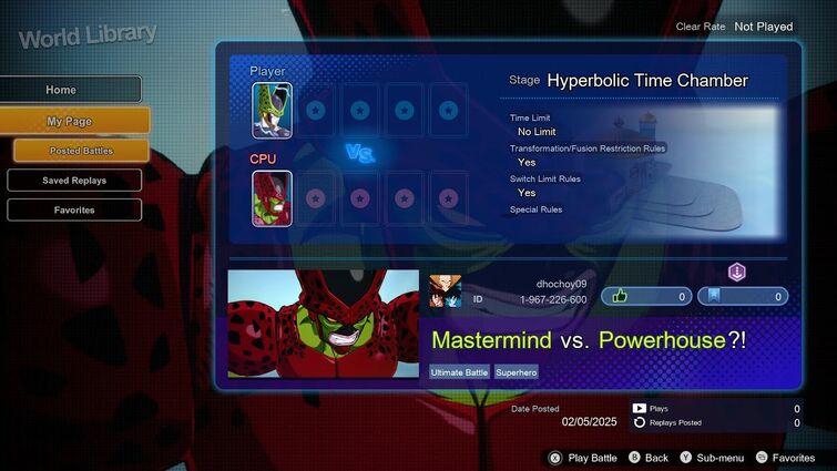 Dragon Ball Sparking! Zero - Mastermind vs. Powerhouse?! (Custom Battle)