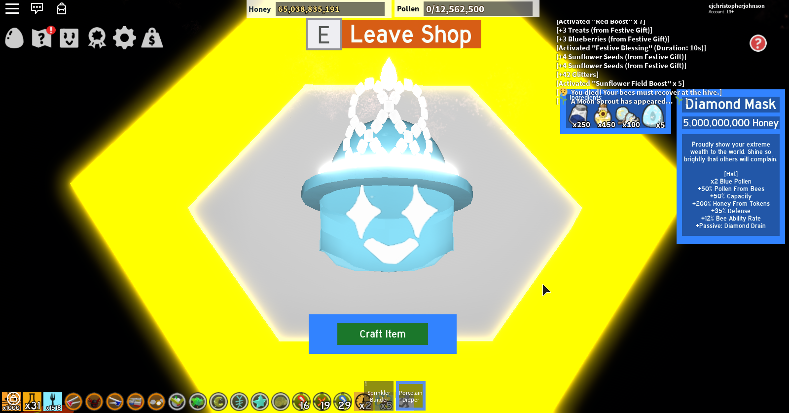 Well Diamond Mask Finally Fandom - roblox bee swarm simulator diamond bee mask