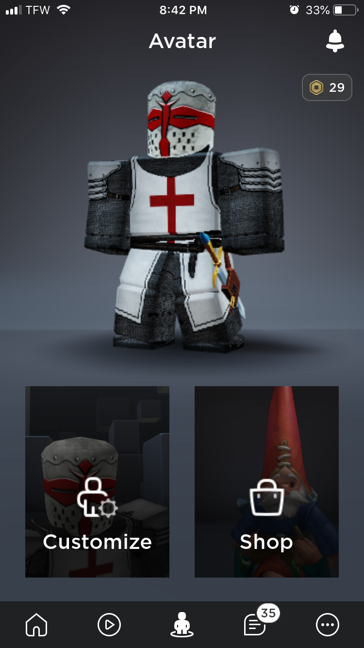 I Have A Crusader Avatar Fandom - roblox grey avatar