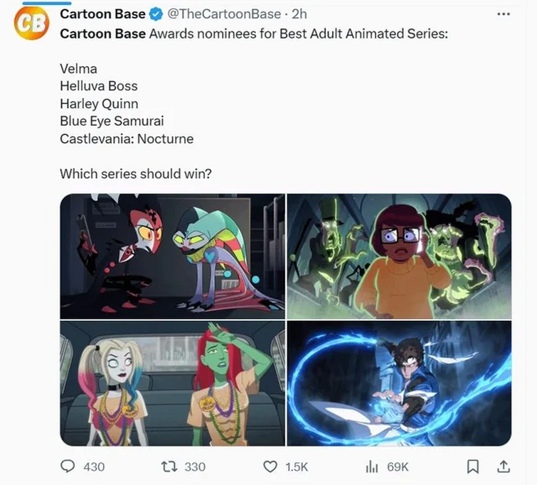 Helluva Boss got nominated for Best Adult Animated Series award