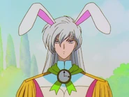 Yue as the White Rabbit in the Alice's Adventures in Wonderland themed episode.