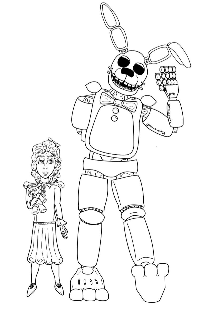 Here's my artwork of Bonnie from the Official FNAF Coloring Book