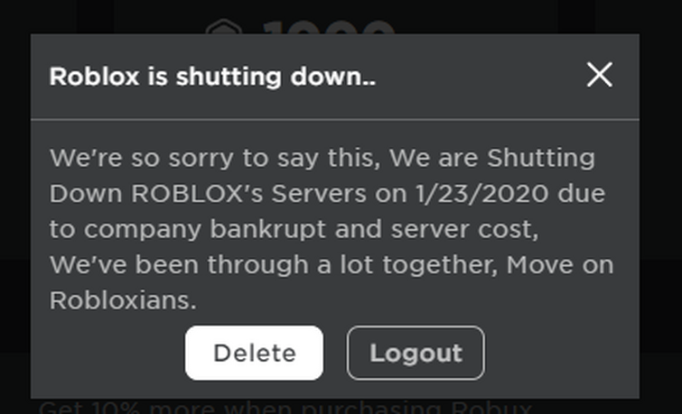 Roblox Aint Gonna Be Good In March I Think Fandom - roblox is shutting down proof