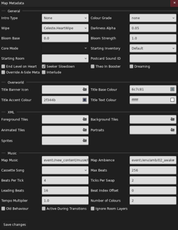 Настройки метаданных