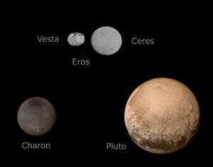 Ceres-Vesta-Eros compared to Pluto-Charon