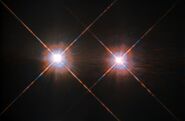 An image of the Alpha Centauri AB pair taken by the Hubble Space Telescope