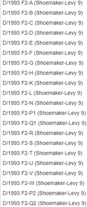 Shoemaker-Levy 9 Fragments