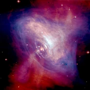 An image of the Crab Pulsar, which combines optical data from Hubble and X-ray images from Chandra.