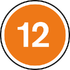 Orange circle with 12 in centre