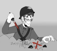 "Cetus propaganda drawing of the The imminent Corvus attack on the town of Blackton, 1908" by juan.p05.