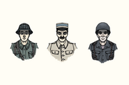 "Portrait of a Centauran Soldiers, Cetan Rifleman, Aquilan Officer and Antarean Rifleman from left to right" by pavisimo.