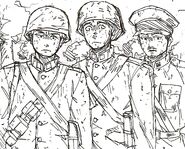 "Corvun soldiers and officer staring at something", by sergeant_kolibri.