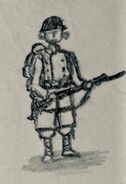 "Doodle of an Anterian soldier wearing winter gear." by Bossman232.